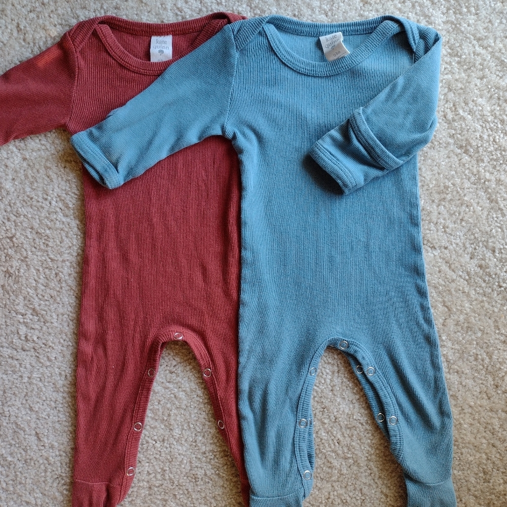 Kate Quinn Organic Cotton Baby Footies Set of 2 0-3 months